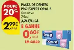 Pingo Doce pasta de dentes pro expert oral b sensitive promoção