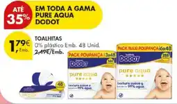 Pingo Doce toalhitas pure aqua dodot promoção