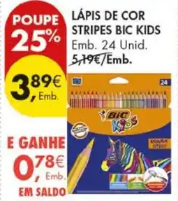 Pingo Doce lápiz de cor stripes bic kids promoção