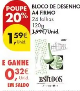Pingo Doce bloco de desenho a4 firmo promoção