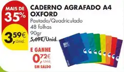Pingo Doce caderno agrafo a4 oxford promoção