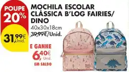 Pingo Doce mochila escolar clássica b'log fairies/dino promoção