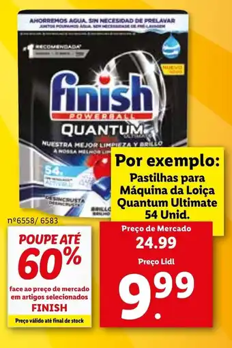 Lidl Pastilhas para Máquina da Loiça Quantum Ultimate Finish 54 unid promoção