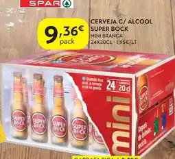 Spar Cerveja c/ álcool super bock mini branca promoção