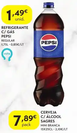 Spar Pepsi refrigerante c/ gás regular promoção