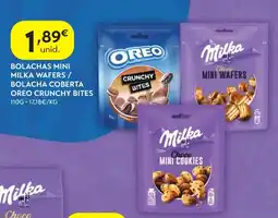 Spar Bolachas mini milka wafers / bolacha coberta oreo crunchy bites promoção
