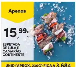 Continente espetada de lula e camarão continente promoção