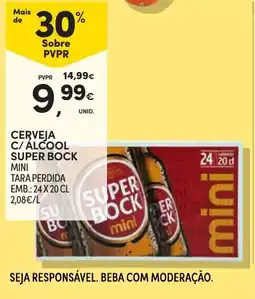 Continente Cerveja c/ álcool super bock mini promoção