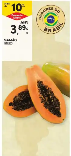 Continente Mamão inteiro promoção