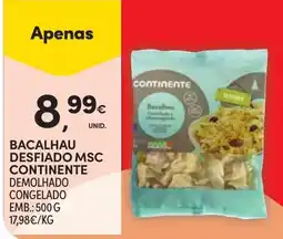 Continente Bacalhau desfiado msc continente promoção