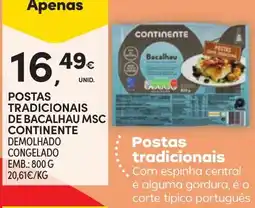 Continente Postas tradicionais de bacalhau msc continente promoção
