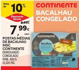 Continente Bacalhau congelado promoção