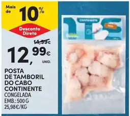 Continente Posta de tamboril do cabo continente promoção