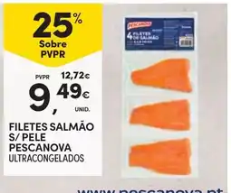 Continente filetes salmão s/ pele pescanova ultracongelados promoção