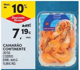 Continente Camarão continente promoção