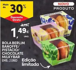 Continente Bola berlim banoffee/pistácio/chocolate milkybar promoção