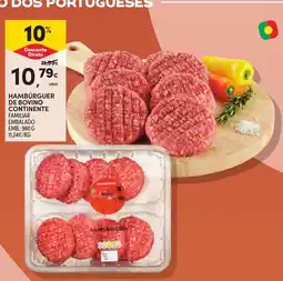 Continente Hambúrguer de bovino continente promoção