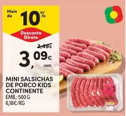 Continente Mini salsichas de porco kids continente promoção