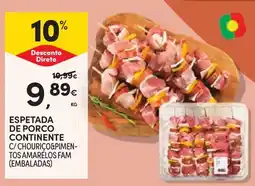 Continente Espetada de porco continente promoção