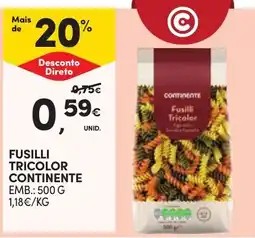 Continente Fusilli tricolor continente promoção