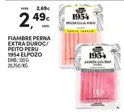 Continente Fiambre perna extra duroc/peito peru 1954 elpozo promoção