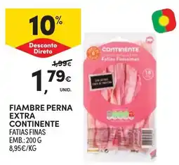 Continente Fiambre perna extra continente fatias finas promoção
