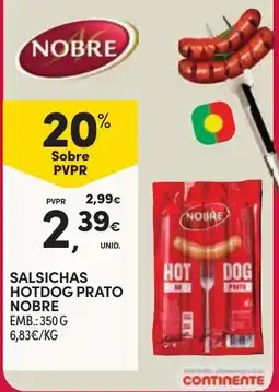 Continente Salsichas hotdog prato nobre promoção