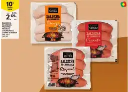 Continente Salsicha de churrasco carne sorraia promoção