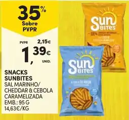 Continente Snacks sunbites sal marinho/ cheddar & cebola caramelizada promoção