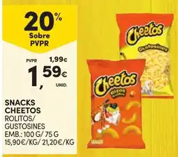 Continente Snacks cheetos rolitos/gustosines promoção