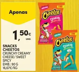 Continente Cheetos crunchy creamy cheese/sweet spicy promoção