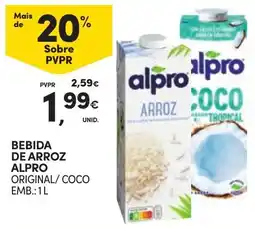 Continente Bebida de arroz alpro original/coco promoção