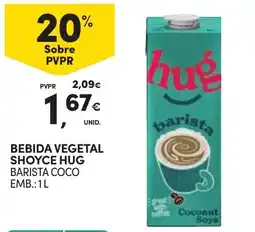 Continente Bebida vegetal shoyce hug barista coco promoção