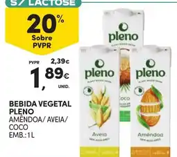 Continente Bebida vegetal pleno amêndoa/aveia/coco promoção