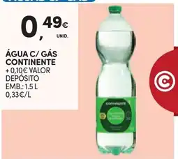 Continente Água c/ gás continente promoção