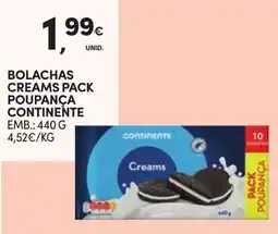 Continente Bolachas creams pack poupança continente promoção