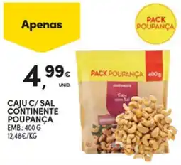 Continente Caju c/ sal continente poupança promoção