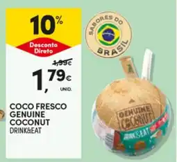 Continente Coco fresco genuine coconut drink&eat promoção