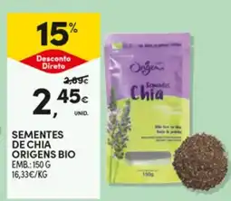 Continente Sementes de chia origens bio promoção