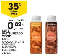 Continente Leite pasteurizado vigor latte chocolate/latte caramelo macchiato promoção