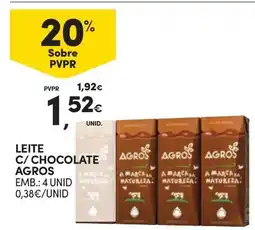 Continente Leite c/ chocolate agros promoção