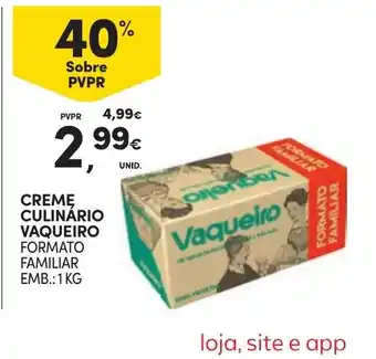 Continente creme culinário vaqueiro promoção