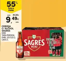 Continente Cerveja c/ álcool sagres mini promoção