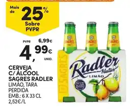 Continente Cerveja c/ álcool sagres radler limão promoção