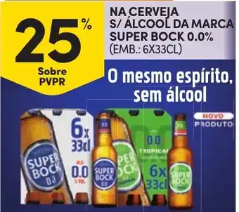 Continente cerveja s/ álcool da marca super bock 0.0% promoção
