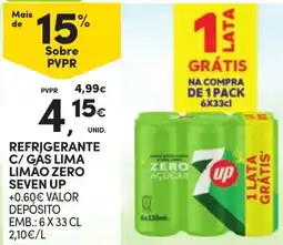 Continente Refrigerante c/ gás lima limão zero seven up promoção