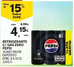 Continente refrigerante c/ gas zero pepsi promoção