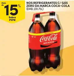 Continente refrigerantes c/ gás zero da marca coca-cola promoção