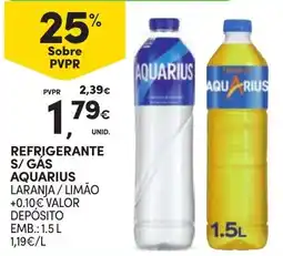 Continente refrigerante s/ gas aquarius laranja / limão promoção