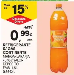 Continente Refrigerante s/ gás continente manga/laranja promoção